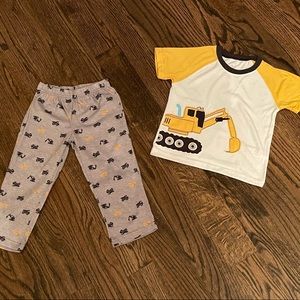 5T Little Boy Construction Pajamas